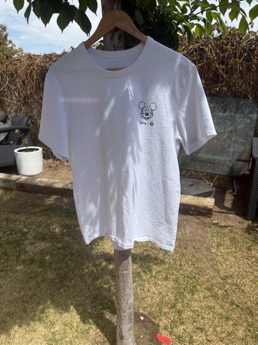 lululemon athletica White Tee with Small Black Mickey Graphic